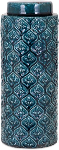 15 Inch Blue Iris Canister