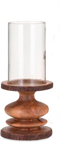 10 Inch Wood Bark Candle Holder