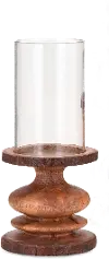 Clearance 10 Inch Wood Bark Candle Holder