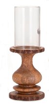 12 Inch Wood Bark Candle Holder