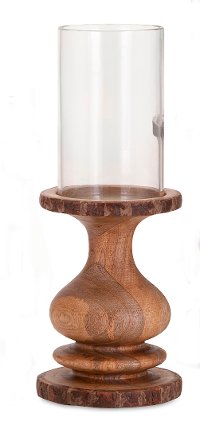 12 Inch Wood Bark Candle Holder