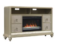 diva fireplace metallic stand silver tv