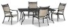 5 Piece Bronze and Tan Patio Dining Set - Manhatten