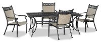 5 Piece Bronze and Tan Patio Dining Set - Manhatten