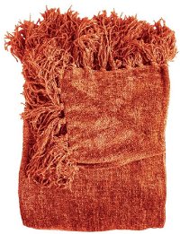 Pomegranate Orange Chenille Throw