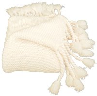 Cream Sweater-Knit Throw