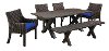 5 Piece Cast Wood Patio Dining Set with Sunbrella Cushion