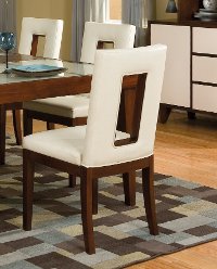 Cherry and White Upholstered Dining Chair - Enzo