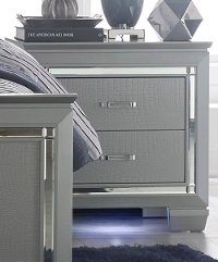 Allura Gray Nightstand with LED Lighting