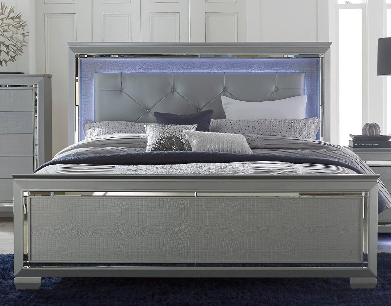 Gray California King Panel Bed Allura Rc Willey Furniture