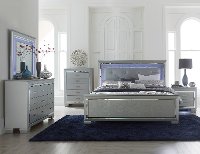 Contemporary Gray 4 Piece Queen Bedroom Set - Allura
