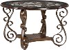 Cherry and Metal Round Dining Table - Bombay Collection