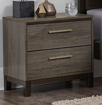 Gray & Black Contemporary Nightstand - Oxon
