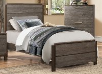 Gray & Black Contemporary Twin Bed - Oxon