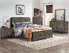 Gray & Black Contemporary 6 Piece Queen Bedroom Set - Oxon