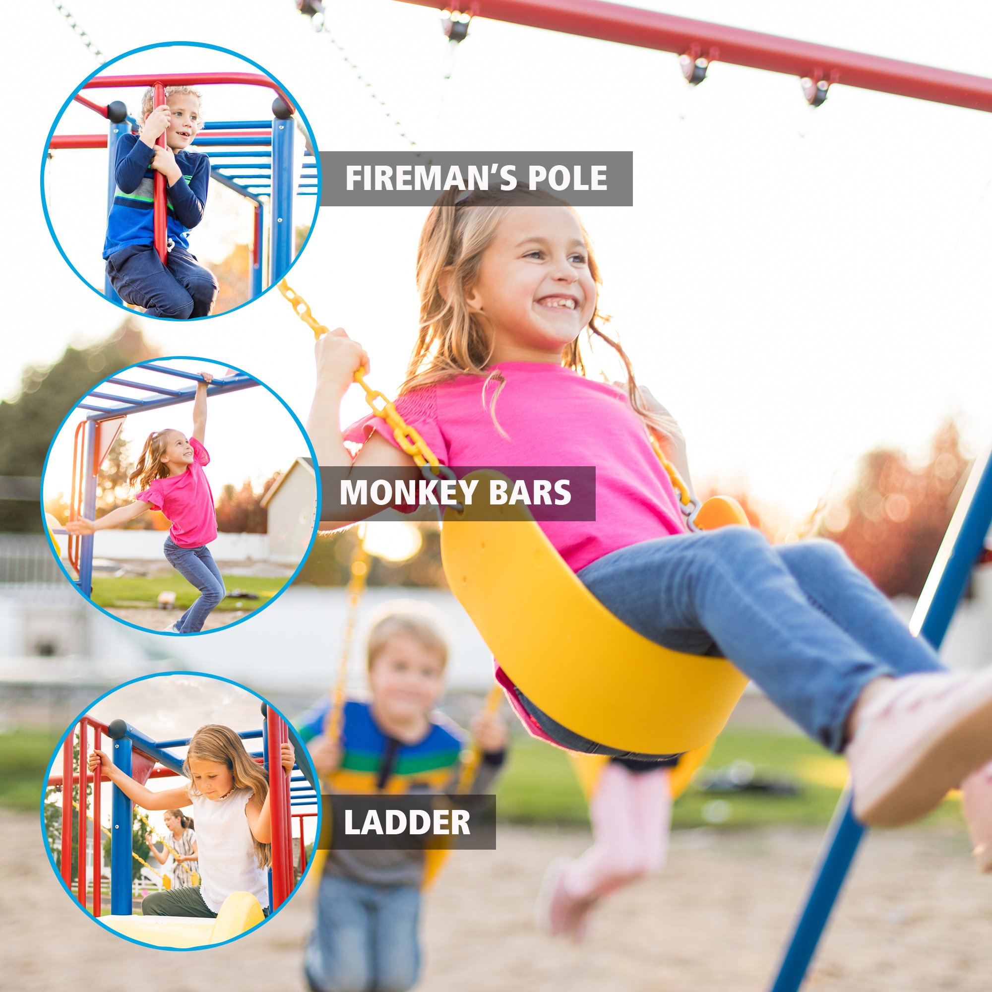 90177 Lifetime Products Monkey Bar Swing Set-6