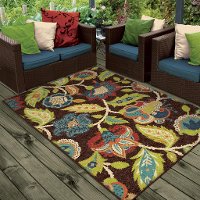 5 x 8 Medium Veranda Brown Indoor-Outdoor Rug - Ethridge