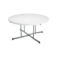 80326 Lifetime 5 Foot Fold in Half Round Table White