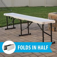 80309 Lifetime White Granite 6' Fold-in-Half Bench-2