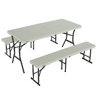 80502 Lifetime 5 Foot Fold-in-Half Recreation Table Set White-2