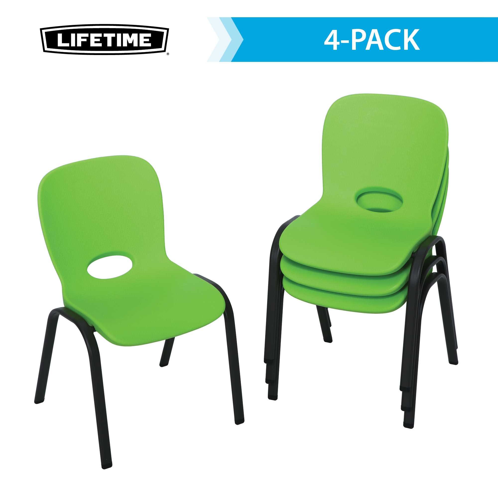 80473 Lifetime Green Kids Chairs 4-Pack-1