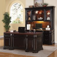 Two Tone Executive Wood Office Desk - Eastchester