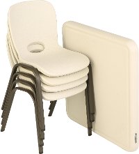 80437 Lifetime Kids Table and 4 Chairs Almond-2