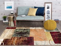 DCO10048x10 8 x 10 Large Red, Brown, and Teal Area Rug - Deco-2