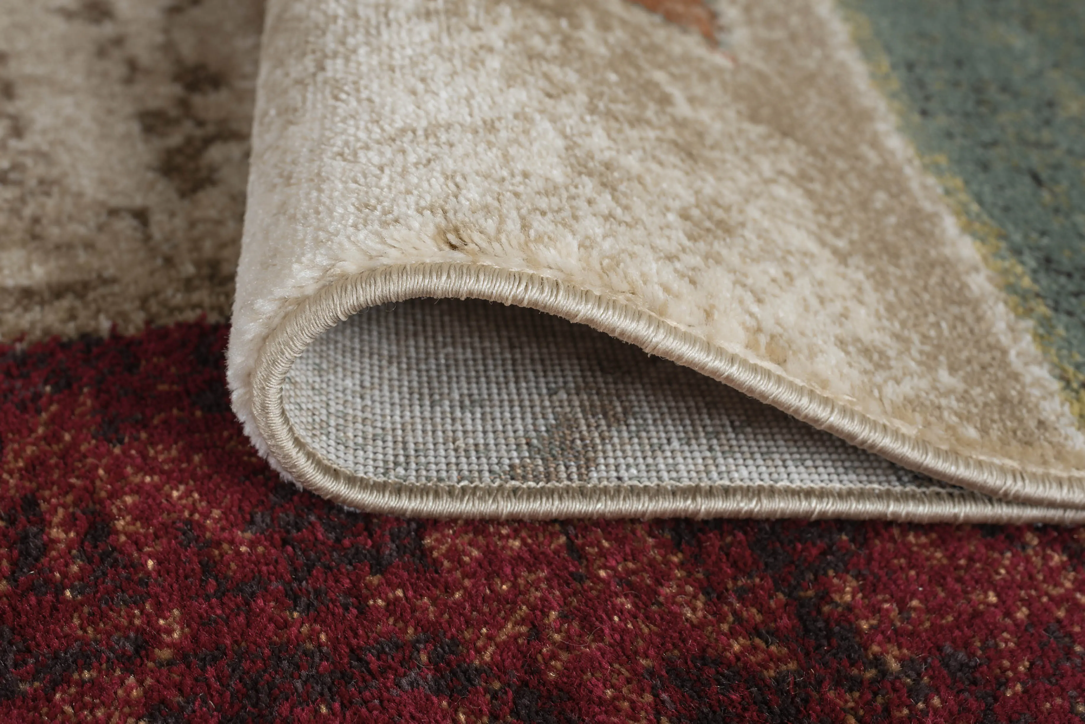 DCO10048x10 8 x 10 Large Red, Brown, and Teal Area Rug - Deco-6