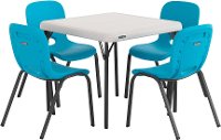 80499 Lifetime Almond Kids Table & Glacier Blue Chairs (Set of 4)
