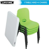 80500 Lifetime Kids Table and 4 Chairs Green-2