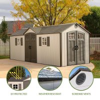 60127 Lifetime Tan 20' x 8' Side Entry Shed-3
