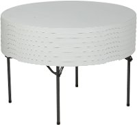 480301 Lifetime 5 Foot Stacking Round Tables 4-Pack White-4