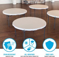 280435 Lifetime 5 Foot Round Almond Table-2