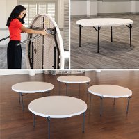 480435 Lifetime 5 Foot Stacking Round Tables 4-Pack Almond-2