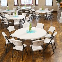 480435 Lifetime 5 Foot Stacking Round Tables 4-Pack Almond-3