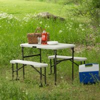 80373 Lifetime 42 Inch Recreation Table Set Almond