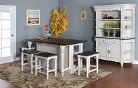 Bourbon Two-Tone French Country 3 Piece Island Dining Set