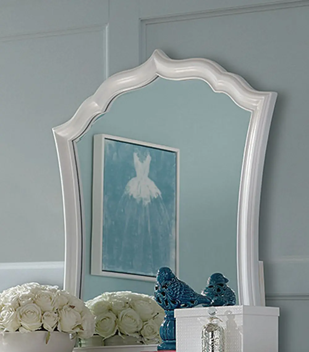 Tiffany Pearl White Traditional Mirror-1