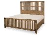 Metalworks Oak Rustic Industrial Queen Slat Bed