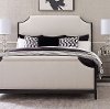 Symphony Ivory & Black Upholstered Contemporary Queen Bed