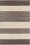 5 x 8 Medium Wide Striped Brown and Beige Area Rug - Elantra