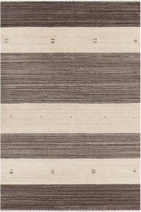 5 x 8 Medium Wide Striped Brown and Beige Area Rug - Elantra