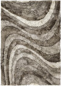5 x 8 Medium Contemporary Taupe and Ivory Area Rug - Flemish