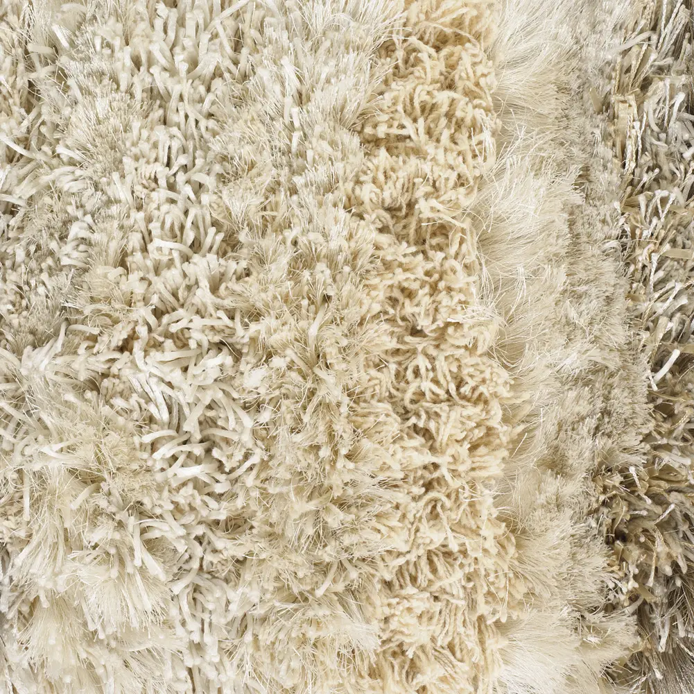 5 x 8 Medium Contemporary Cream and Beige Shag Rug - Kapaa-3