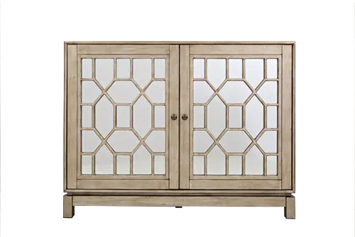 Casa Bella Champagne Gold 50 Inch Mirrored Console-1