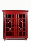 Red 2 Glass Door Accent Chest - Brighton Park
