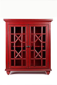 Red 2 Glass Door Accent Chest - Brighton Park
