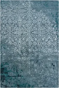 8 x 11 Large Contemporary Teal Blue Rug - Rupec