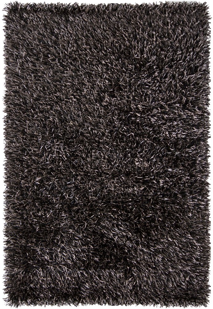 5 x 8 Medium Contemporary Gray and Black Shag Rug - Iris-1